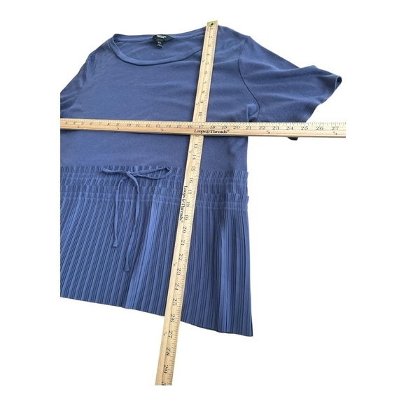 SIMPLY VERA VERA WANG drawstring Waist Pleated Bottom Short Sleeve top Size XXL - Picture 2 of 7